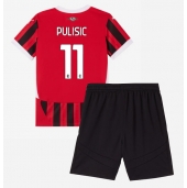 AC Milan Christian Pulisic #11 Replika Hjemmedrakt Barn 2024-25 Kortermet (+ bukser)