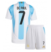 Argentina Rodrigo De Paul #7 Replika Hjemmedrakt Barn Copa America 2024 Kortermet (+ bukser)