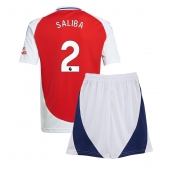 Arsenal William Saliba #2 Replika Hjemmedrakt Barn 2024-25 Kortermet (+ bukser)