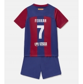 Barcelona Ferran Torres #7 Replika Hjemmedrakt Barn 2023-24 Kortermet (+ bukser)