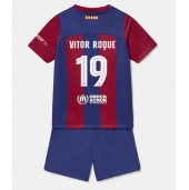 Barcelona Vitor Roque #19 Replika Hjemmedrakt Barn 2023-24 Kortermet (+ bukser)