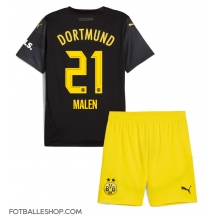 Borussia Dortmund Donyell Malen #21 Replika Bortedrakt Barn 2024-25 Kortermet (+ bukser)