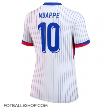 Frankrike Kylian Mbappe #10 Replika Bortedrakt Dame EM 2024 Kortermet