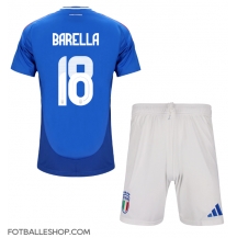 Italia Nicolo Barella #18 Replika Hjemmedrakt Barn EM 2024 Kortermet (+ bukser)