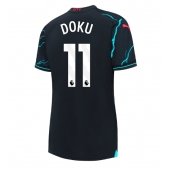 Manchester City Jeremy Doku #11 Replika Tredjedrakt Dame 2023-24 Kortermet