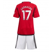 Manchester United Alejandro Garnacho #17 Replika Hjemmedrakt Barn 2023-24 Kortermet (+ bukser)