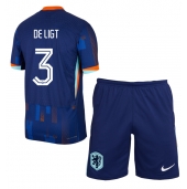 Nederland Matthijs de Ligt #3 Replika Bortedrakt Barn EM 2024 Kortermet (+ bukser)