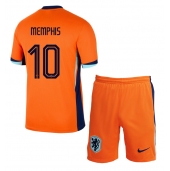 Nederland Memphis Depay #10 Replika Hjemmedrakt Barn EM 2024 Kortermet (+ bukser)