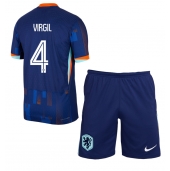 Nederland Virgil van Dijk #4 Replika Bortedrakt Barn EM 2024 Kortermet (+ bukser)