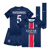 Paris Saint-Germain Marquinhos #5 Replika Hjemmedrakt Barn 2024-25 Kortermet (+ bukser)