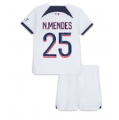 Paris Saint-Germain Nuno Mendes #25 Replika Bortedrakt Barn 2023-24 Kortermet (+ bukser)