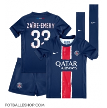 Paris Saint-Germain Warren Zaire-Emery #33 Replika Hjemmedrakt Barn 2024-25 Kortermet (+ bukser)