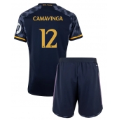 Real Madrid Eduardo Camavinga #12 Replika Bortedrakt Barn 2023-24 Kortermet (+ bukser)