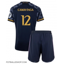 Real Madrid Eduardo Camavinga #12 Replika Bortedrakt Barn 2023-24 Kortermet (+ bukser)