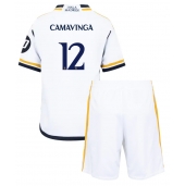 Real Madrid Eduardo Camavinga #12 Replika Hjemmedrakt Barn 2023-24 Kortermet (+ bukser)