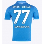 SSC Napoli Khvicha Kvaratskhelia #77 Replika Hjemmedrakt 2024-25 Kortermet